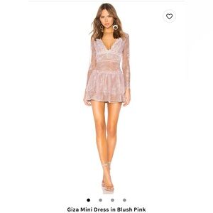 Revolve Giza mini dress pink blush